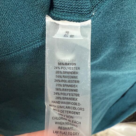 Vince Camuto Teal Turtleneck Long Sleeve Sweater Dress Tie Waist Size L - Picture 5 of 5